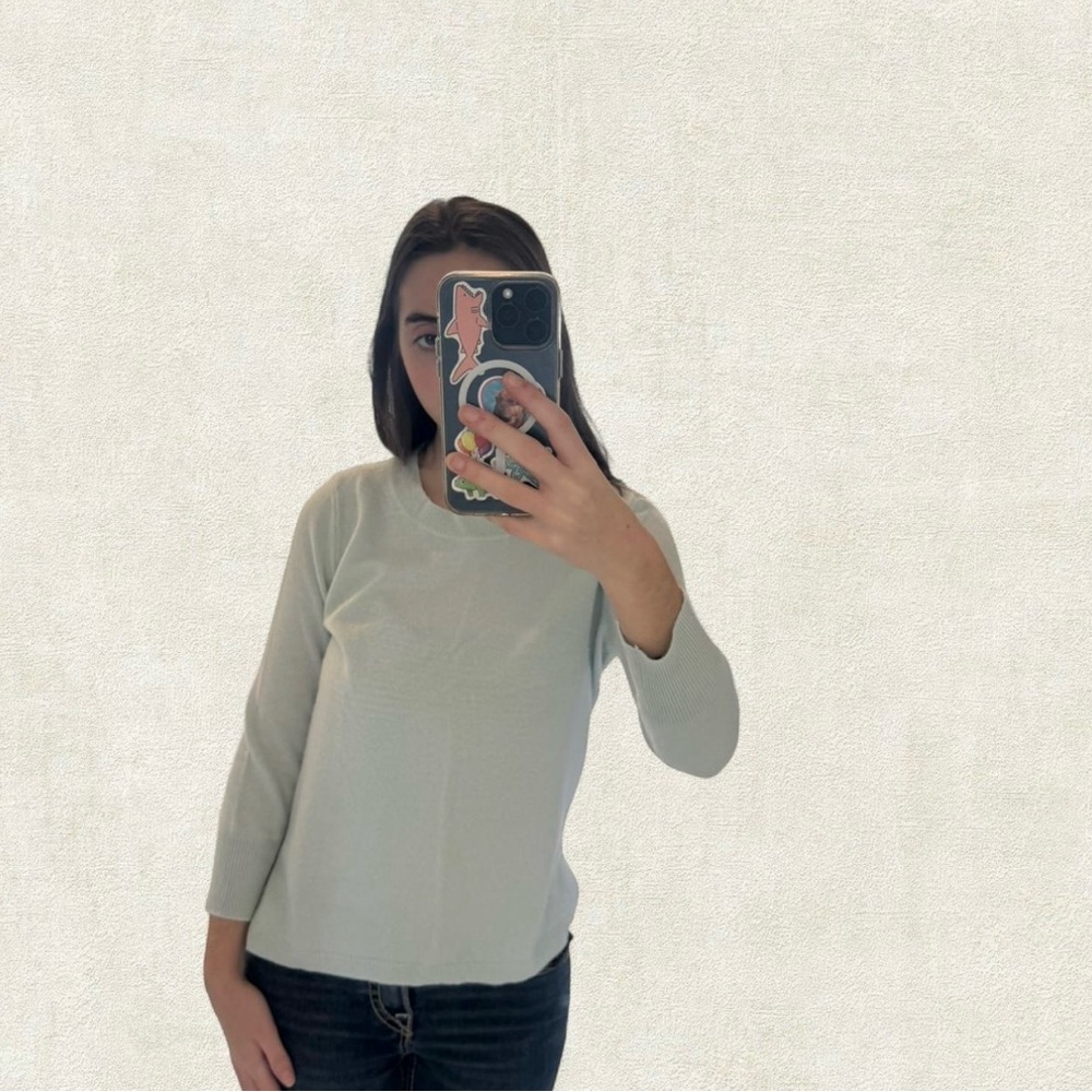 J. Crew Women's Light blue 100% Cashmere Sweater